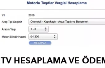 Motorlu Taşıtlar Vergisi MTV Hesaplama